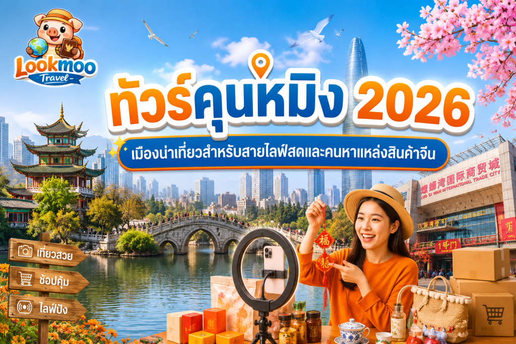 ทัวร์คุนหมิง 2026 เมืองน่าเที่ยวสำหรับสายไลฟ์สดและคนหาแหล่งสินค้าจีน